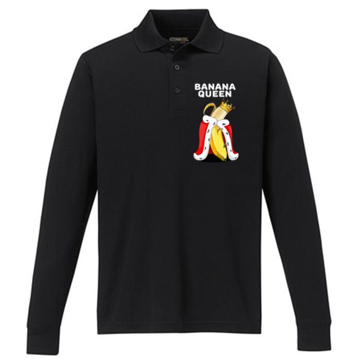 Banana Queen   Banana Lover   Cute Banana Performance Long Sleeve Polo