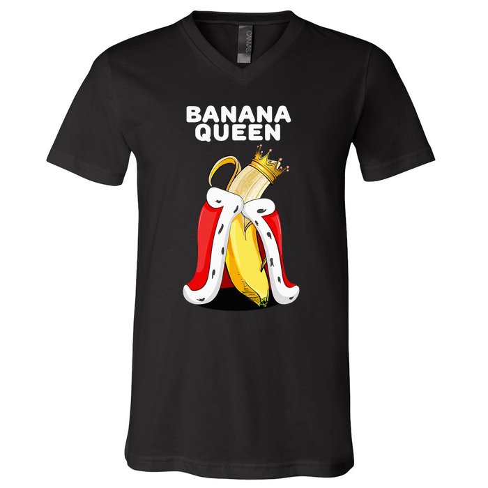 Banana Queen   Banana Lover   Cute Banana V-Neck T-Shirt