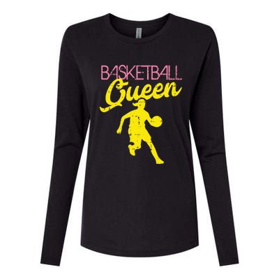 Basketball Queen Cool Sports Baller Player Coach Womens Cotton Relaxed Long Sleeve T-Shirt