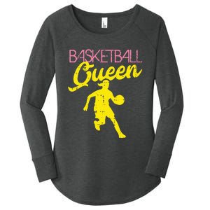 Basketball Queen Cool Sports Baller Player Coach Women's Perfect Tri Tunic Long Sleeve Shirt