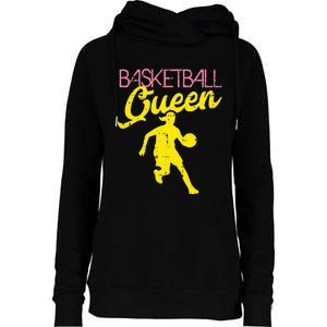 Basketball Queen Cool Sports Baller Player Coach Womens Funnel Neck Pullover Hood