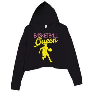 Basketball Queen Cool Sports Baller Player Coach Crop Fleece Hoodie