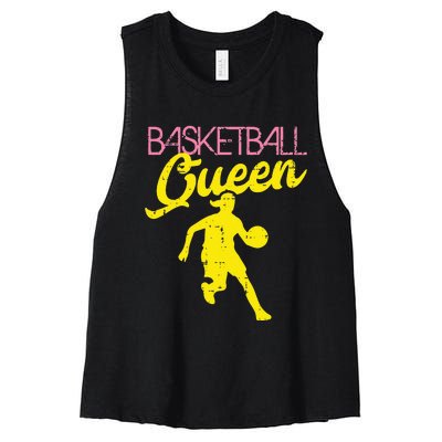 Basketball Queen Cool Sports Baller Player Coach Women's Racerback Cropped Tank