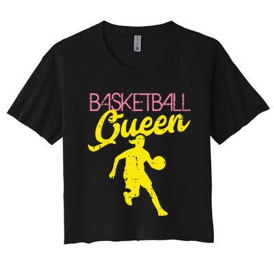 Basketball Queen Cool Sports Baller Player Coach Women's Crop Top Tee