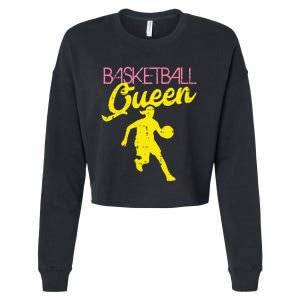 Basketball Queen Cool Sports Baller Player Coach Cropped Pullover Crew