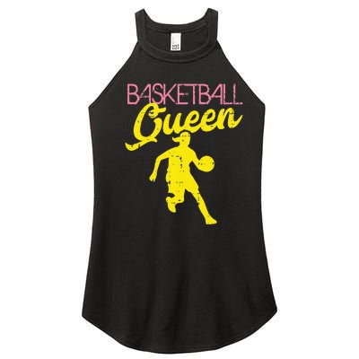 Basketball Queen Cool Sports Baller Player Coach Women's Perfect Tri Rocker Tank