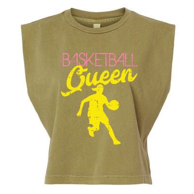 Basketball Queen Cool Sports Baller Player Coach Garment-Dyed Women's Muscle Tee