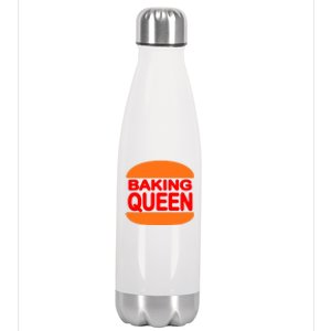 Baking Queen Cute Gift Funny Saying Food Kitchen Baker Baking Gift Stainless Steel Insulated Water Bottle