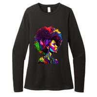 Black Queen's Colorful Afro II Womens CVC Long Sleeve Shirt