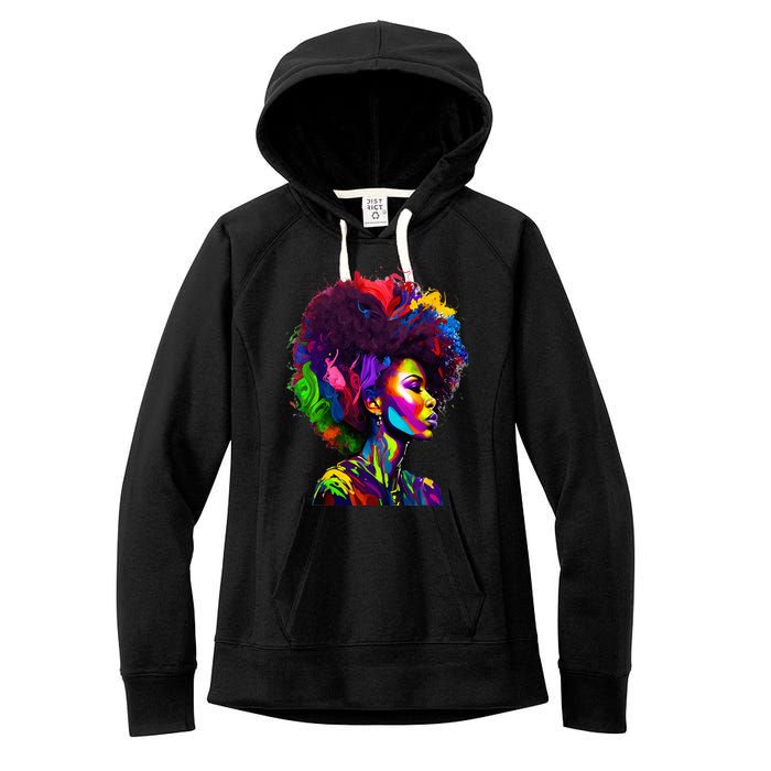 Black Queen's Colorful Afro II Women's Fleece Hoodie