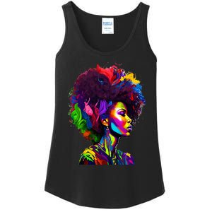 Black Queen's Colorful Afro II Ladies Essential Tank