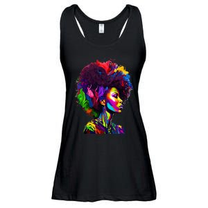 Black Queen's Colorful Afro II Ladies Essential Flowy Tank