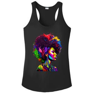 Black Queen's Colorful Afro II Ladies PosiCharge Competitor Racerback Tank