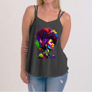 Black Queen's Colorful Afro II Women's Strappy Tank