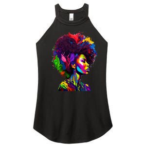 Black Queen's Colorful Afro II Women's Perfect Tri Rocker Tank