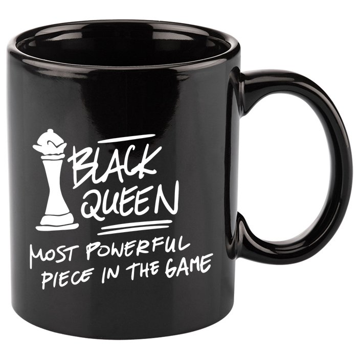 Black Queen Chess Piece Blm Graphic 11oz C Handle Ceramic Mug