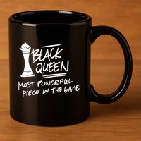 Black Queen Chess Piece Blm Graphic 11oz C Handle Ceramic Mug