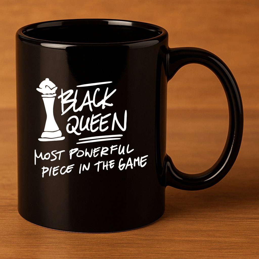 Black Queen Chess Piece Blm Graphic 11oz C Handle Ceramic Mug