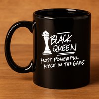 Black Queen Chess Piece Blm Graphic 11oz C Handle Ceramic Mug