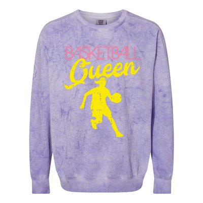 Basketball Queen Cool Sports Baller Player Coach Colorblast Crewneck Sweatshirt