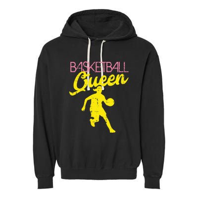 Basketball Queen Cool Sports Baller Player Coach Garment-Dyed Fleece Hoodie