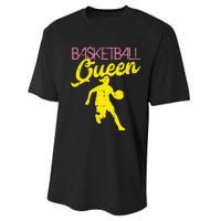 Basketball Queen Cool Sports Baller Player Coach Performance Sprint T-Shirt