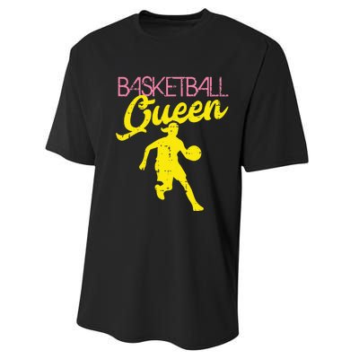 Basketball Queen Cool Sports Baller Player Coach Performance Sprint T-Shirt