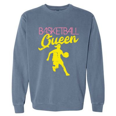 Basketball Queen Cool Sports Baller Player Coach Garment-Dyed Sweatshirt