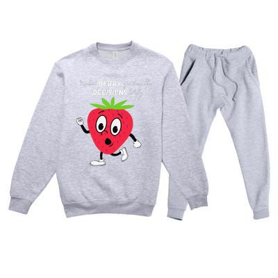 Berry Questionable Decisions funny quote Premium Crewneck Sweatsuit Set