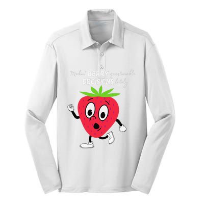 Berry Questionable Decisions funny quote Silk Touch Performance Long Sleeve Polo