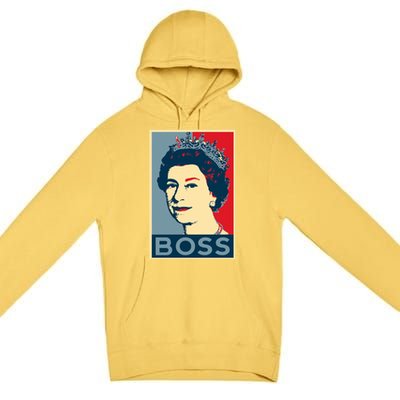 Boss Queen Elizabeth Retro Vintage Premium Pullover Hoodie