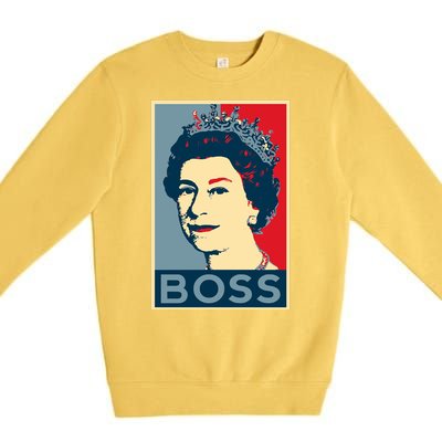 Boss Queen Elizabeth Retro Vintage Premium Crewneck Sweatshirt