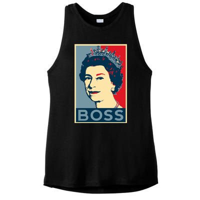 Boss Queen Elizabeth Retro Vintage Ladies PosiCharge Tri-Blend Wicking Tank