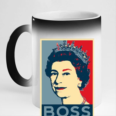 Boss Queen Elizabeth Retro Vintage 11oz Black Color Changing Mug