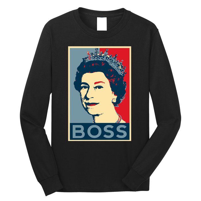 Boss Queen Elizabeth Retro Vintage Long Sleeve Shirt