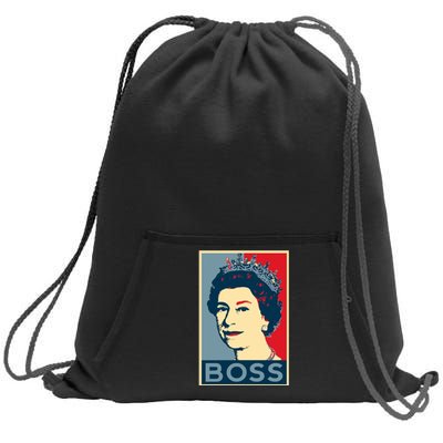 Boss Queen Elizabeth Retro Vintage Sweatshirt Cinch Pack Bag