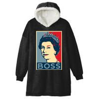 Boss Queen Elizabeth Retro Vintage Hooded Wearable Blanket