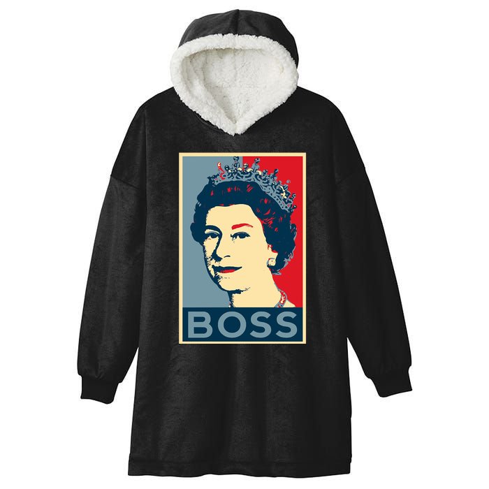 Boss Queen Elizabeth Retro Vintage Hooded Wearable Blanket