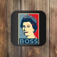 Boss Queen Elizabeth Retro Vintage Coaster