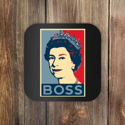 Boss Queen Elizabeth Retro Vintage Coaster