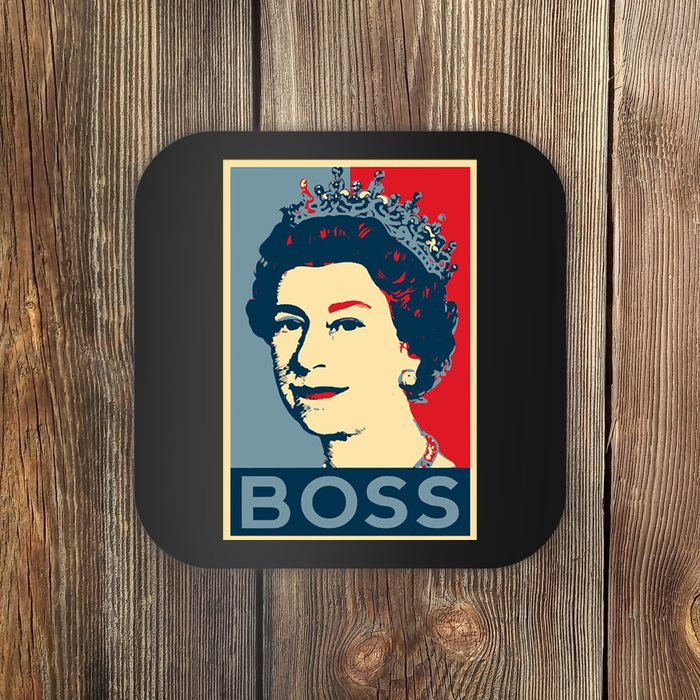 Boss Queen Elizabeth Retro Vintage Coaster