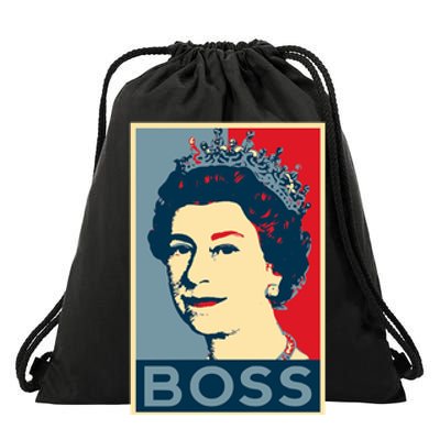 Boss Queen Elizabeth Retro Vintage Drawstring Bag