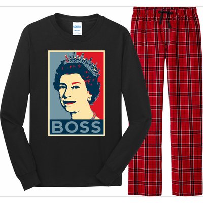 Boss Queen Elizabeth Retro Vintage Long Sleeve Pajama Set