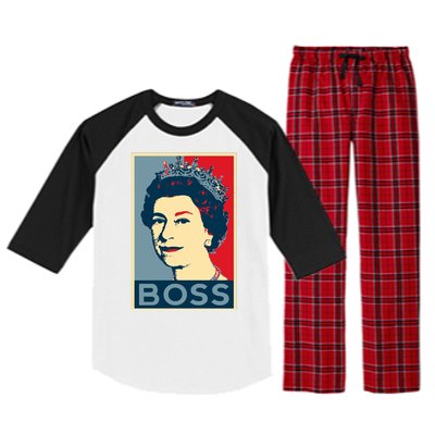 Boss Queen Elizabeth Retro Vintage Raglan Sleeve Pajama Set