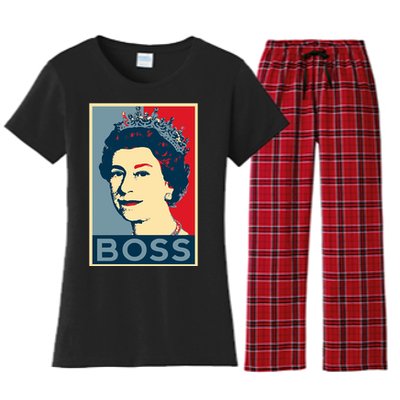 Boss Queen Elizabeth Retro Vintage Women's Flannel Pajama Set