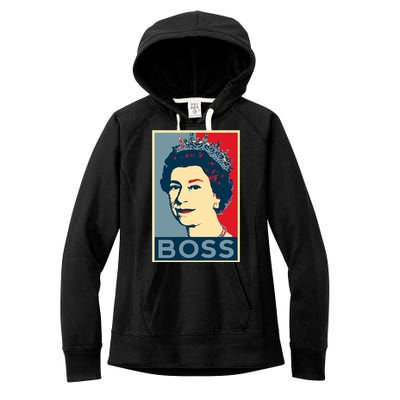 Boss Queen Elizabeth Retro Vintage Women's Fleece Hoodie