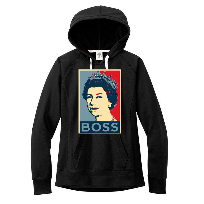 Boss Queen Elizabeth Retro Vintage Women's Fleece Hoodie