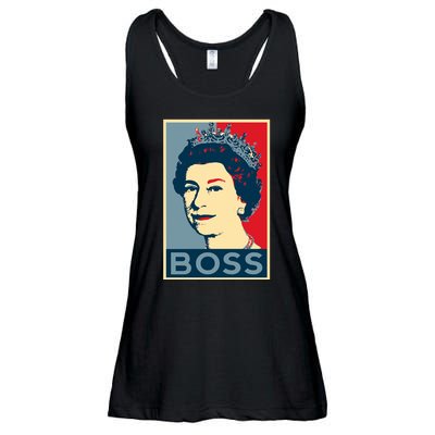 Boss Queen Elizabeth Retro Vintage Ladies Essential Flowy Tank