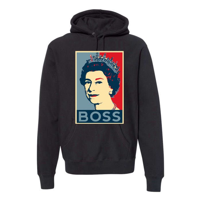 Boss Queen Elizabeth Retro Vintage Premium Hoodie