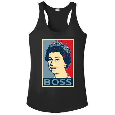 Boss Queen Elizabeth Retro Vintage Ladies PosiCharge Competitor Racerback Tank